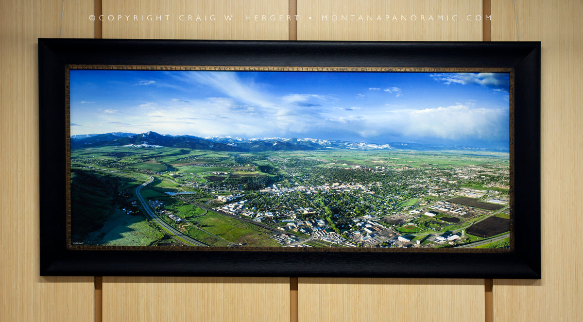 "Downtown" 60 x 24" - black wood framed canvas print, open edition - signed: