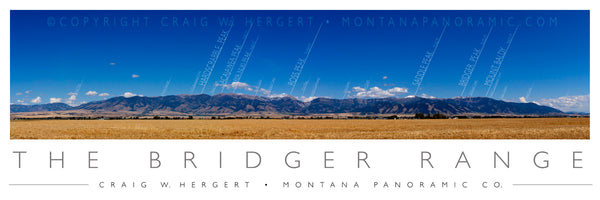 "The Bridger Range Map-Summer" Bozeman, MT - POSTER