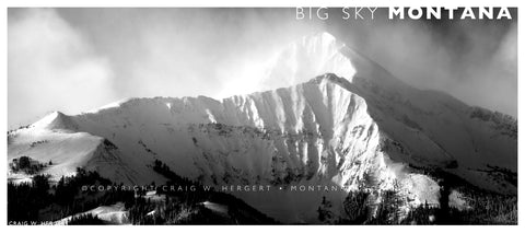 "First Turns on Three Forks" Big Sky - POSTCARD