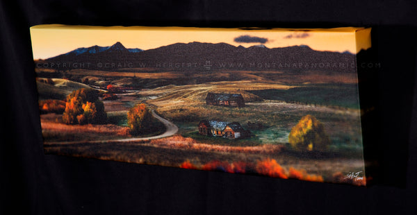 "Homestead" Pony, MT- 30"x10" canvas