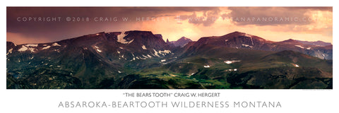 "The Bears Tooth" - Beartooth Wilderness, Red Lodge, MT -POSTER