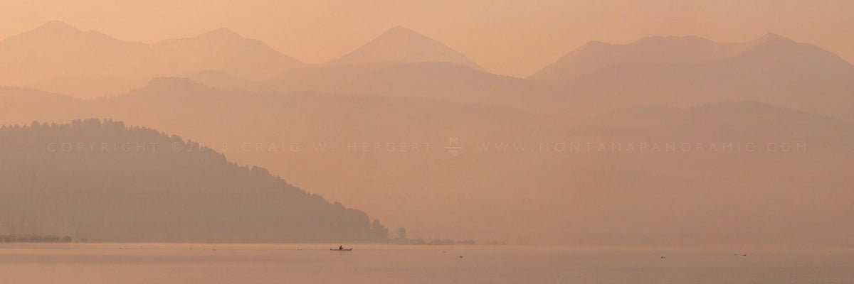 "Morning Paddle in the Fire" - Georgetown Lake, MT