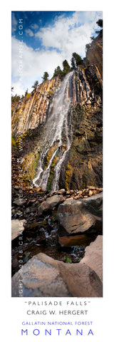 "Palisade Falls" - Gallatin National Forest, Bozeman, MT - POSTER