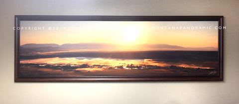 "Sunrise over the Madison" - 60"x15" canvas with walnut frame