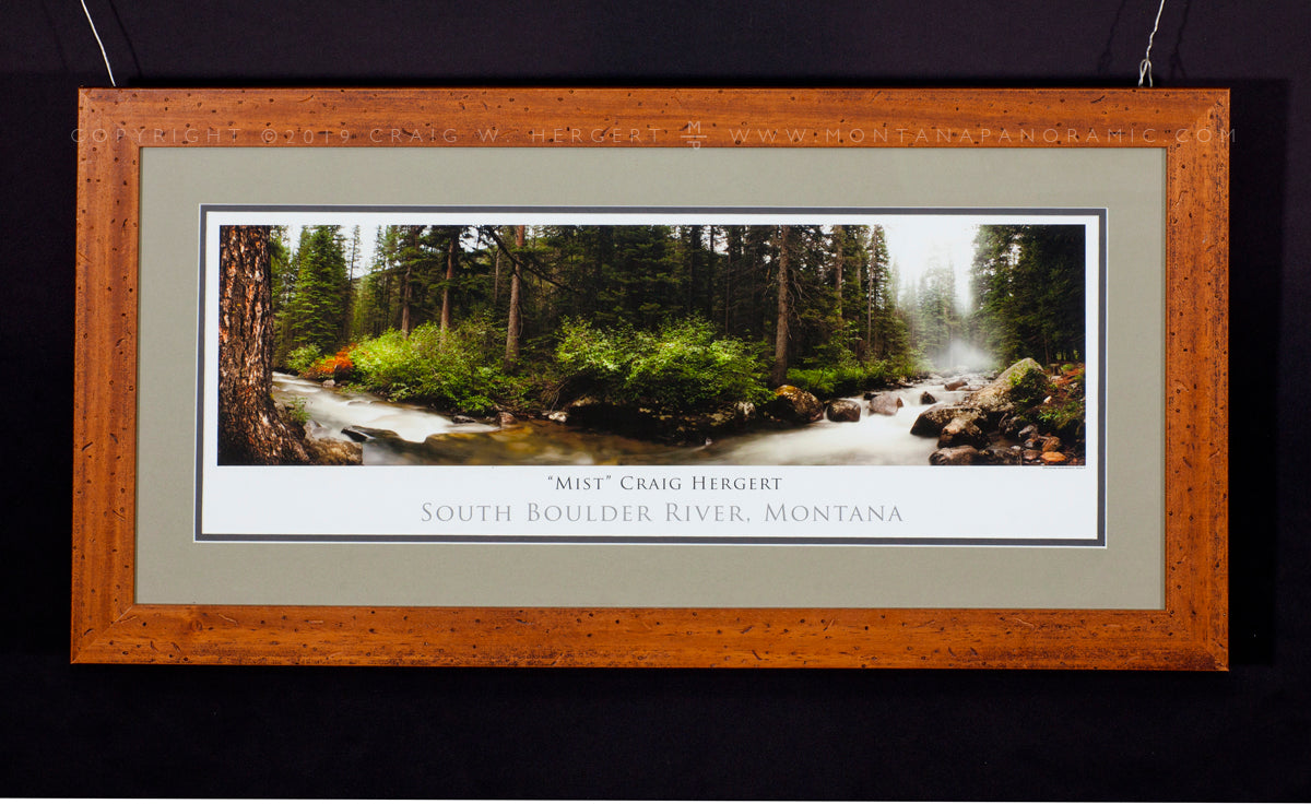 "Mist" - Pony/Mammoth, MT - Tobacco Roots -  29" x15" custom framed poster - ready to hang
