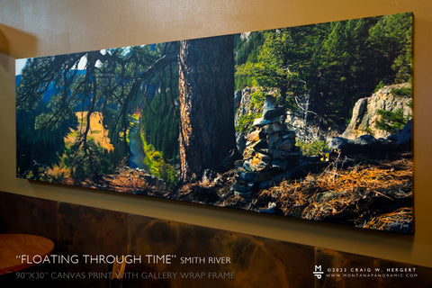 "Floating Through Time" Smith River, MT -90"x30" canvas print with gallery wrap frame
