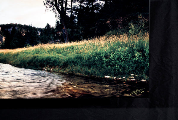 "Learning Patience" - Smith River, 45" x 15"  metal print, ready to hang