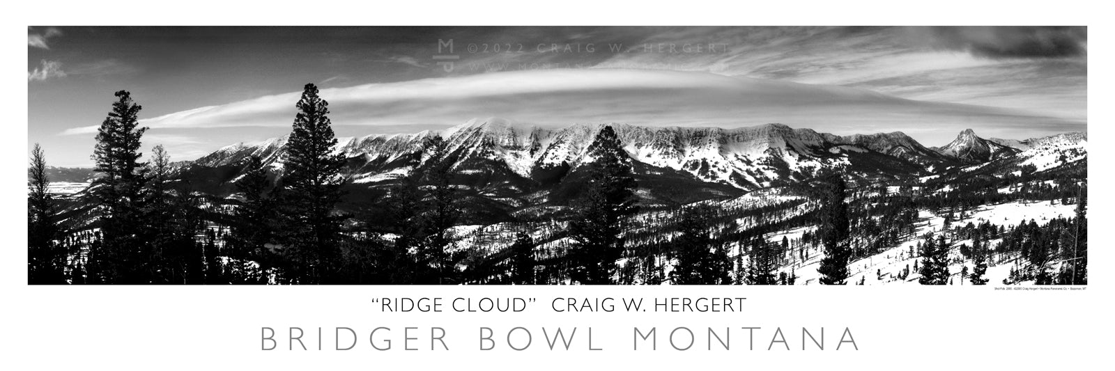 "Ridge Cloud" - Bridger Range, Bridger Bowl, MT - POSTER
