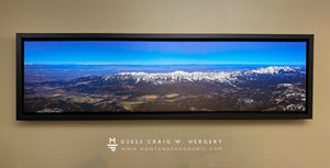 "Above the Ridge" 40"x10" canvas with black floating frame - ready to hang