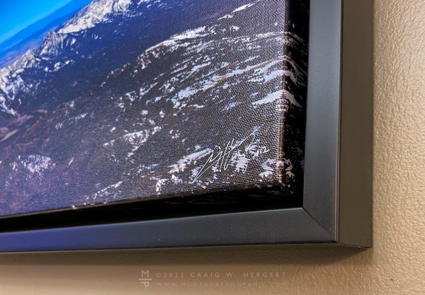 "Above the Ridge" 40"x10" canvas with black floating frame - ready to hang