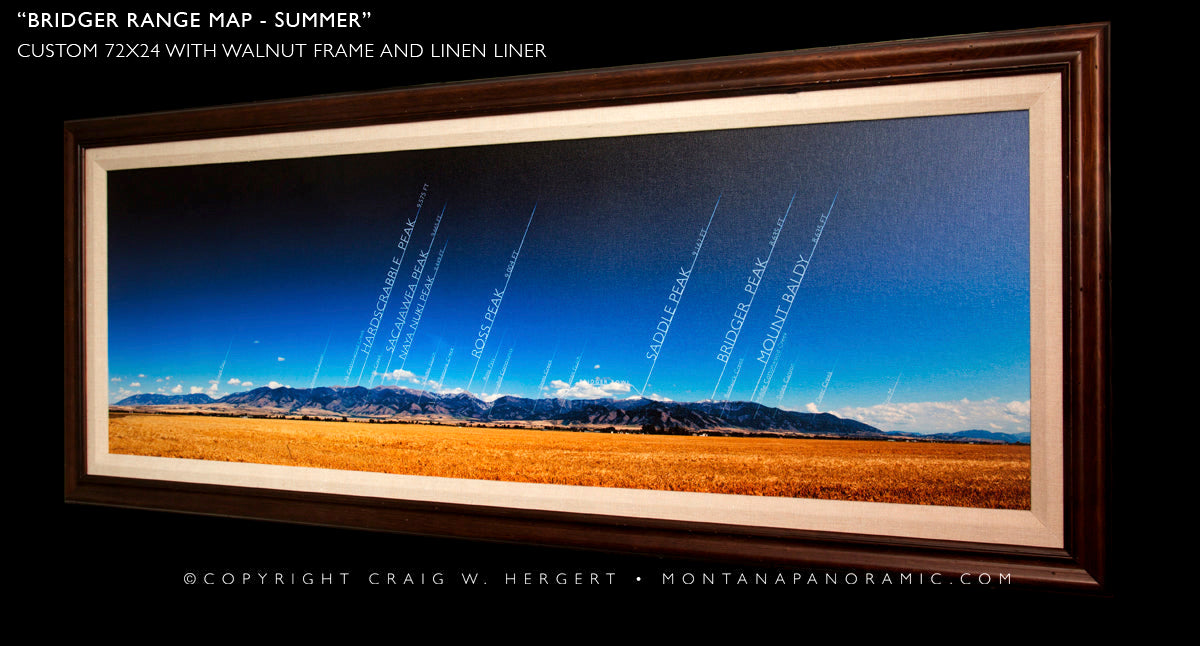 "Bridger Range Map-Summer" ** Bozeman, MT (OE)