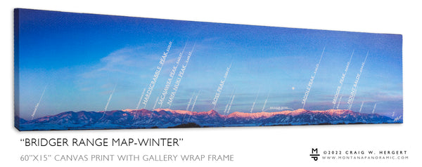 "Bridger Range Map-Winter" * Bozeman, MT (OE)