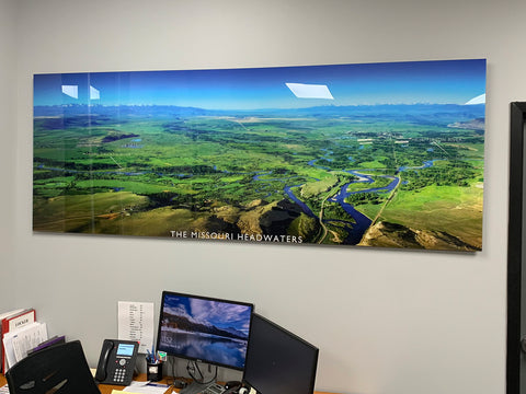 "The Missouri Headwaters- Map" Ready to hang - 96"x36" acrylic print**