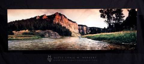 "Learning Patience" - Smith River, 45" x 15"  metal print, ready to hang